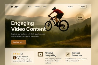 Minimalist Landing Page Design for Video Content Promotion