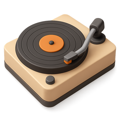 Stylish 3D Isometric Vinyl Turntable Icon