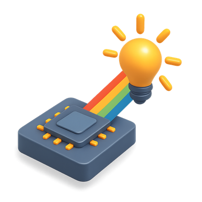 3D Icon Representing Photonics Light Computing