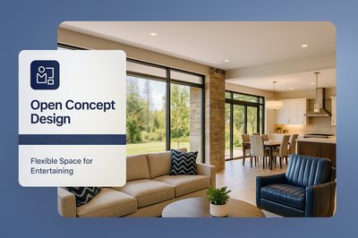 Elegant Open Concept Living Room Design with Modern Features