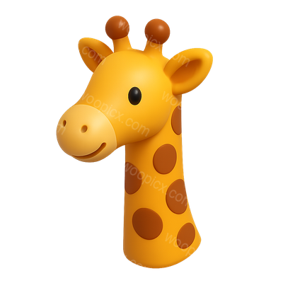 3D Giraffe Icon with Isometric Design
