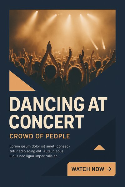 Crowd Dancing at Concert with Dynamic Visual Elements