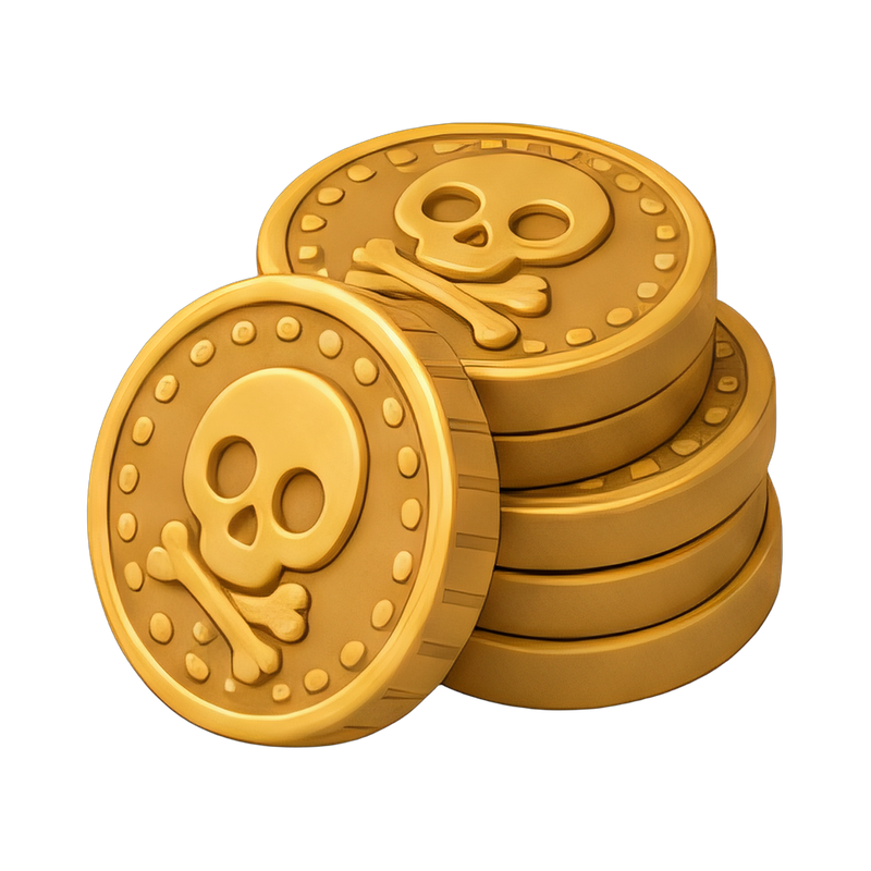 stack of pirate doubloons