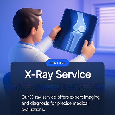 Orthopedic Surgeon Examining Knee Joint X-Ray with Professional Tools