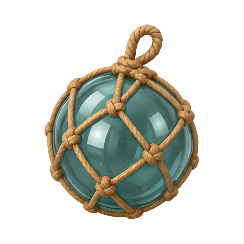 vintage fishing float in net