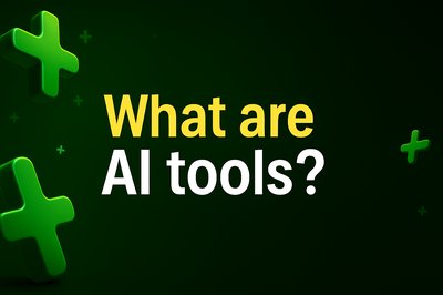 Engaging Graphic Exploring AI Tools with Bold Typography
