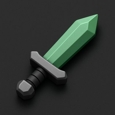 3D Sword Icon Design for Gaming