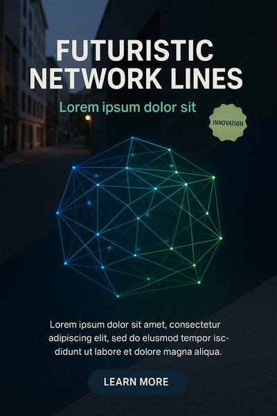 Futuristic Network Lines in a Modern Digital Landscape