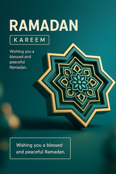 3D Islamic Ornament Design for Ramadan Kareem Celebration