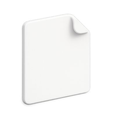 3D Blank Page Icon with Volumetric Design