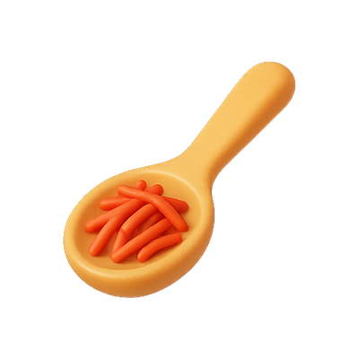 Colorful Plastic Spoon with Play Food