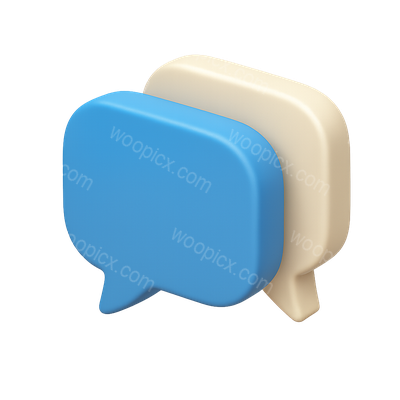 Stylish 3D Overlapping Speech Bubbles in Isometric View