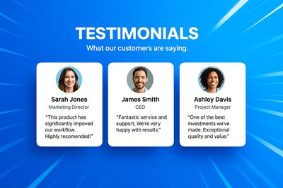 Dynamic Testimonial Display with Engaging Design Elements