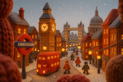 Charming Winter Scene in Downtown London