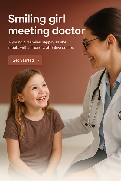Happy Child Meeting Caregiver: A Joyful Encounter with a Doctor
