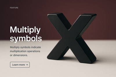 Stylish Web Design Featuring Multiplier Symbol in Realistic Style