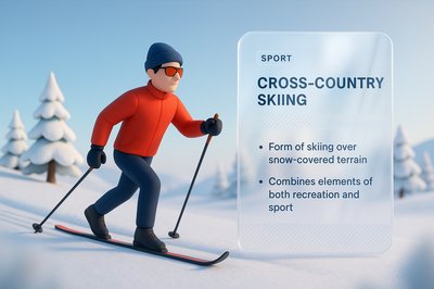 3D Illustration of Cross-Country Skiing with Interactive Elements