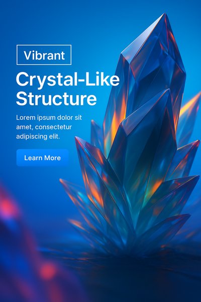 Vibrant Crystal-Like Structure Visual Design