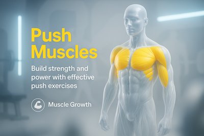 Illustrative Graphic of Push Muscles for Fitness Training