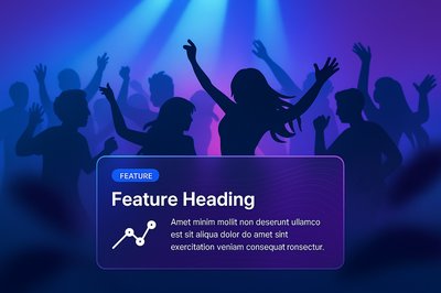 Dynamic Silhouettes of Dancing People on a Colorful Dance Floor