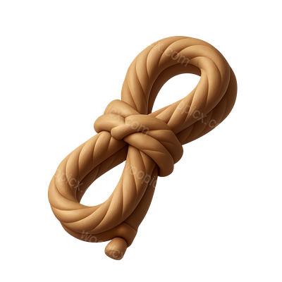 Elegant 3D Rope Icon Design with Isometric View