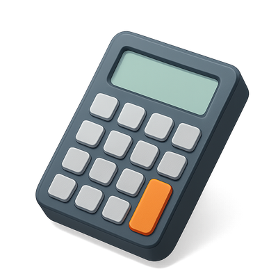 Stylish 3D Calculator Icon with Isometric Design