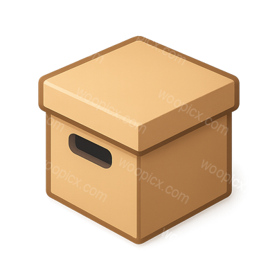 Stylish 3D Archive Box Icon with Isometric Design