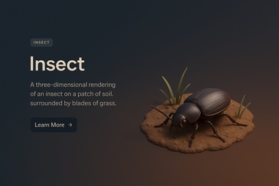 Realistic 3D Insect Scene with Dark Background