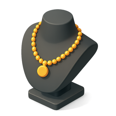 Elegant 3D Necklace Display with Yellow Beads