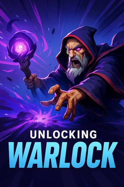 Dynamic Warlock Illustration with Magical Effects