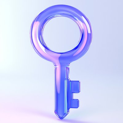 Stylized 3D Transparent Key Design