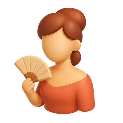 Stylish 3D Fan Icon with Elegant Design