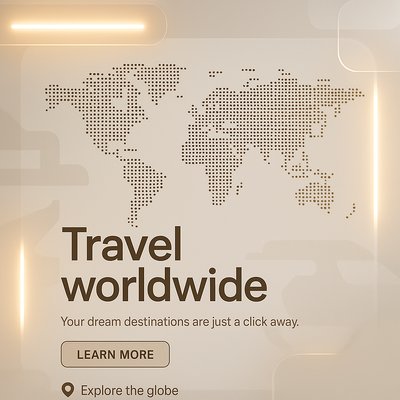 Dotted World Map Travel Advertising Slide Design