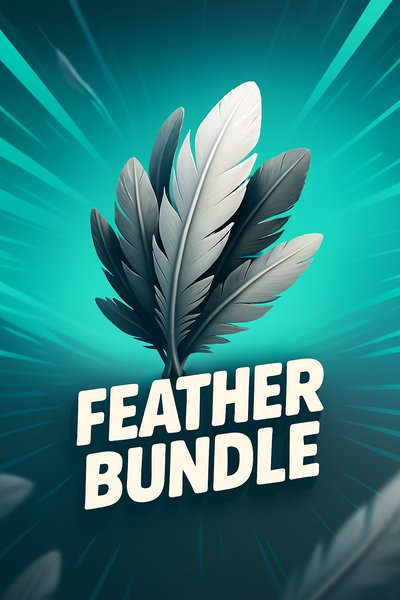 Dynamic Feather Bundle Illustration with Engaging Colors