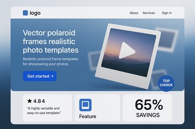 Bento Style Animated Landing Page Design with Polaroid Frames