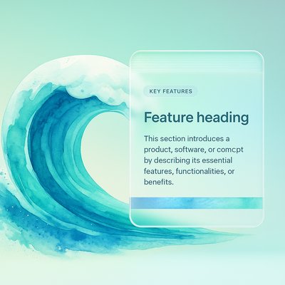 Abstract Watercolor Wave with Feature Block for Web Design