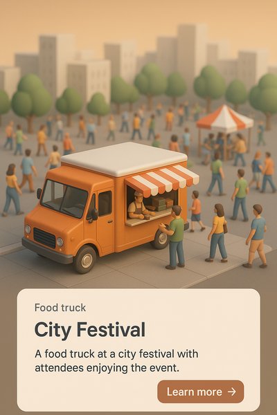Food Truck at a Vibrant City Festival Scene