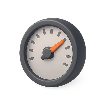 Stylized Speedometer Icon for Performance Measurement