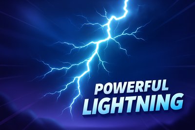 Dynamic Lightning Bolt Illustration with Text