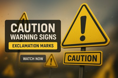 Caution Sign Graphic with Exclamation Marks for Safety Awareness