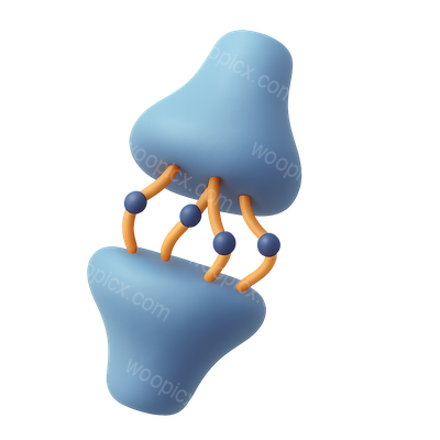 Stylized 3D Neural Synapse Icon Design