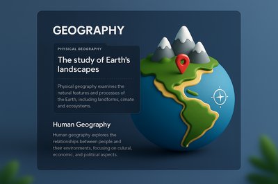 3D Geography Illustration with Informative Blocks