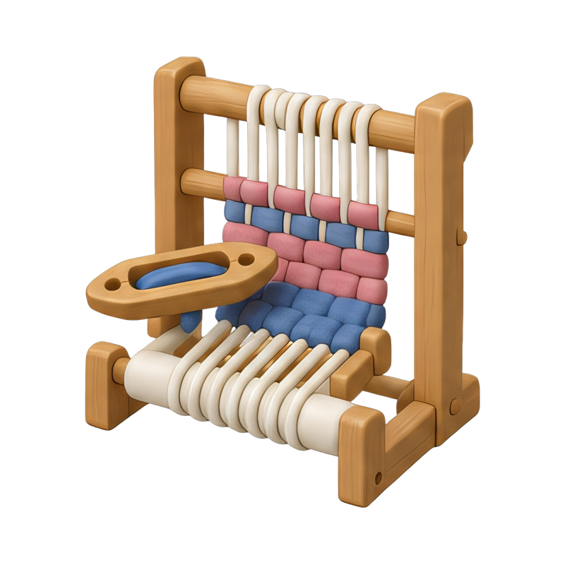 small weaving loom setup