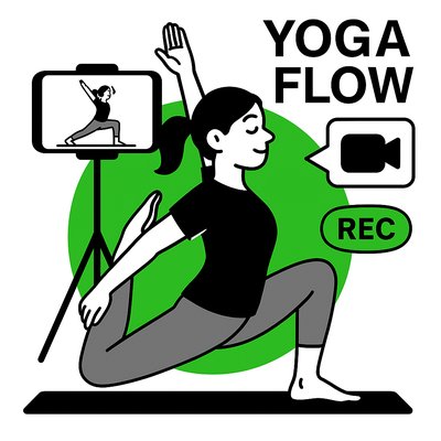 Illustration of Yoga Flow Video Session Concept