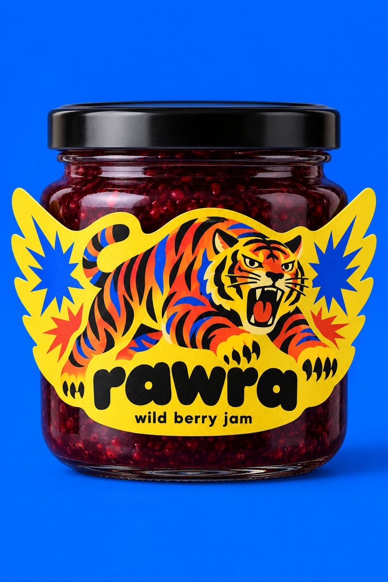 vibrant jam jar packaging design