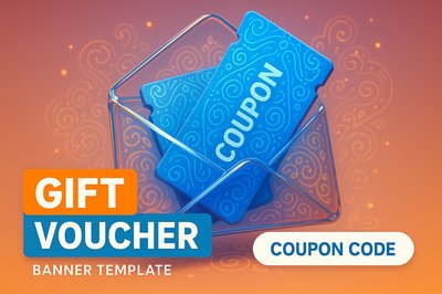 Colorful Gift Voucher Banner Template Design