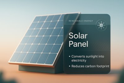 Modern Solar Panel Design with Informative Overlay