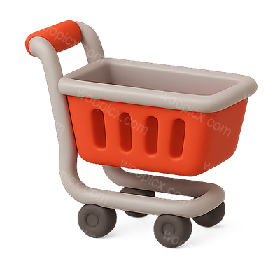 Stylized Shopping Cart Icon for E-Commerce Applications