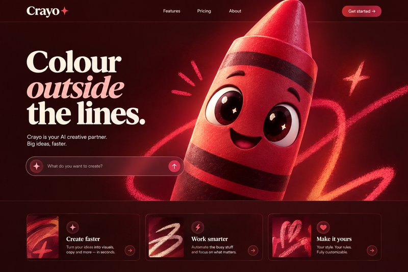 AI agent landing page template