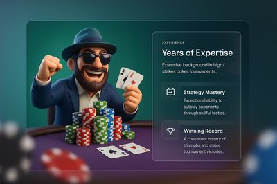Dynamic 3D Illustration of a Poker Champion